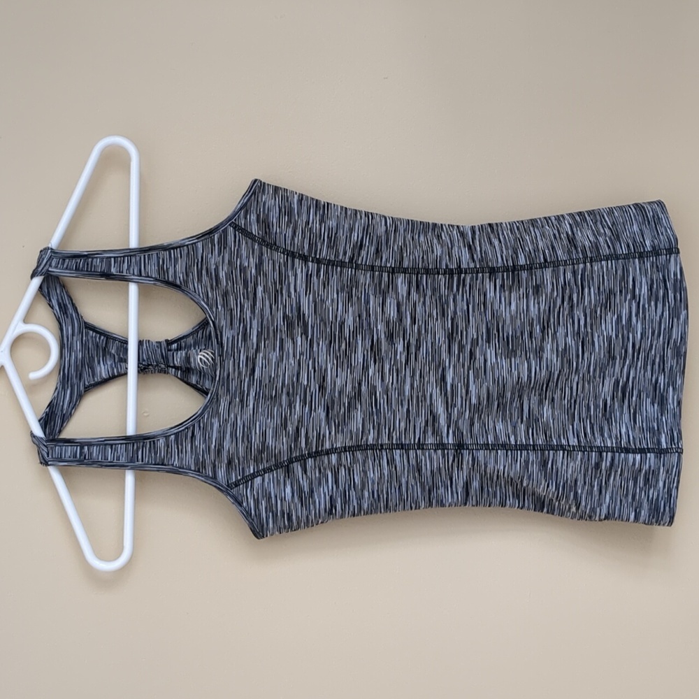 Small MPG Racerback Gray Activewear Tank Top with Built In Bra and Ball Pocket